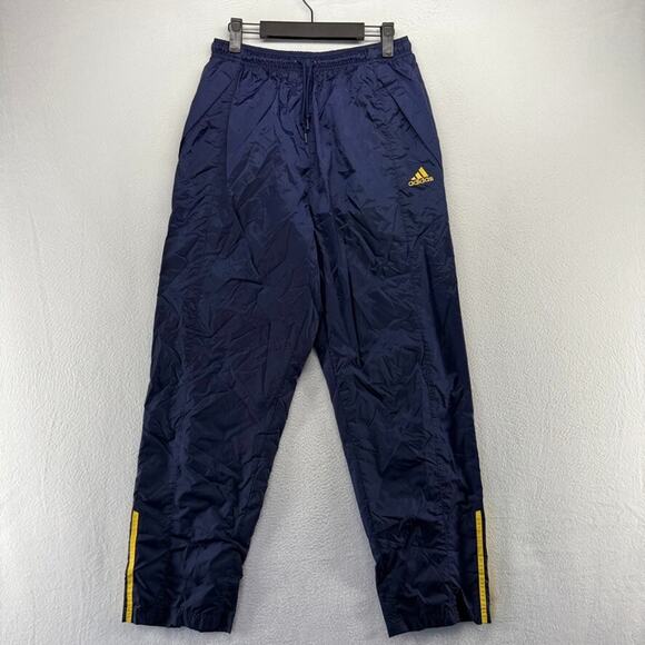 Vintage Adidas Track Pants Men's Medium Blue Embroidered Baggy Tech Hip Hop y2k - Picture 1 of 10